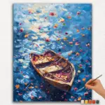 Paint-By-Numbers-DIamond-Painting-Ver-PNV-110 Beautiful Boat in Sea