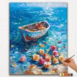 Paint-By-Numbers-DIamond-Painting-Ver-PNV-111 Roses near the Boat