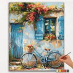 Paint-By-Numbers-DIamond-Painting-Ver-PNV-130 Old House and Cycle