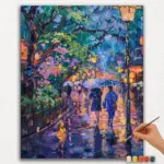 Paint-By-Numbers-DIamond-Painting-Ver-PNV-170 It's Raining in the City