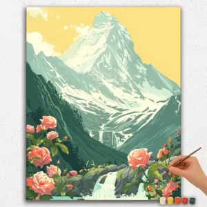 Flowers and White Mountains