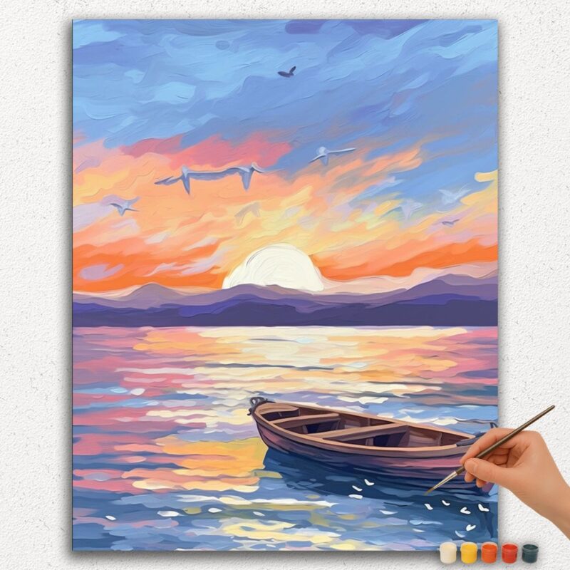 Paint-By-Numbers-DIamond-Painting-Ver-PNV-20 The Sunset and Sea