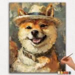 Happy Shiba with Hat