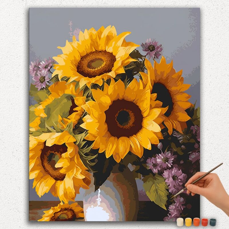 Sunflowers in a White Vase