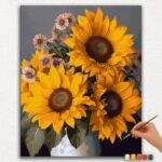 Paint-By-Numbers-DIamond-Painting-Ver-PNV-36 Beautiful Flowers in a Vase