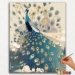 Paint-By-Numbers-DIamond-Painting-Ver-PNV-49 Beautiful Peacock