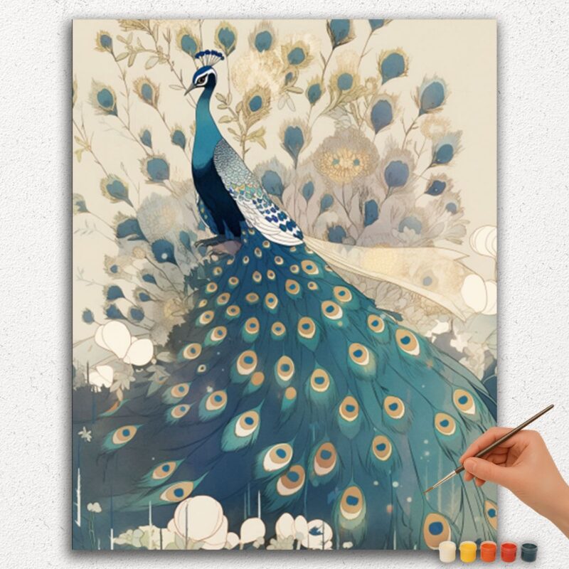 Paint-By-Numbers-DIamond-Painting-Ver-PNV-49 Beautiful Peacock