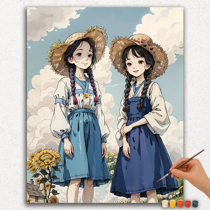 Paint-By-Numbers-DIamond-Painting-Ver-PNV-52 Friends Anime