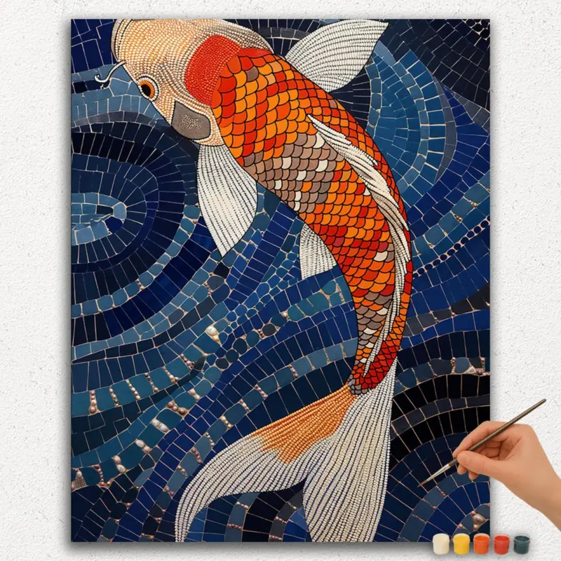Paint-By-Numbers-DIamond-Painting-Ver-PNV-548 Colorful Fish