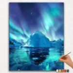 Paint-By-Numbers-DIamond-Painting-Ver-PNV-607 Beautiful Aurora Borealis