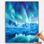 Paint-By-Numbers-DIamond-Painting-Ver-PNV-611 Amazing Aurora Borealis