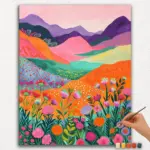 Paint-By-Numbers-DIamond-Painting-Ver-PNV-622 Colorful Fields and Mountains