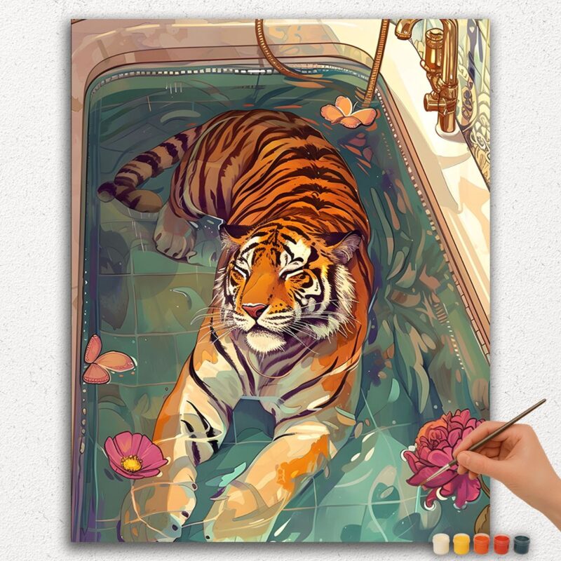 Tiger in Bath Tub