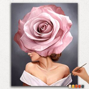 Beautiful Woman and Flower - Paint by Numbers