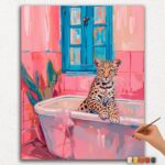 Paint-By-Numbers-DIamond-Painting-Ver-jpgg-150 Baby Leopard in Bathtub