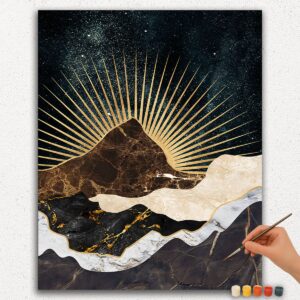 Abstract Sun and Mountains