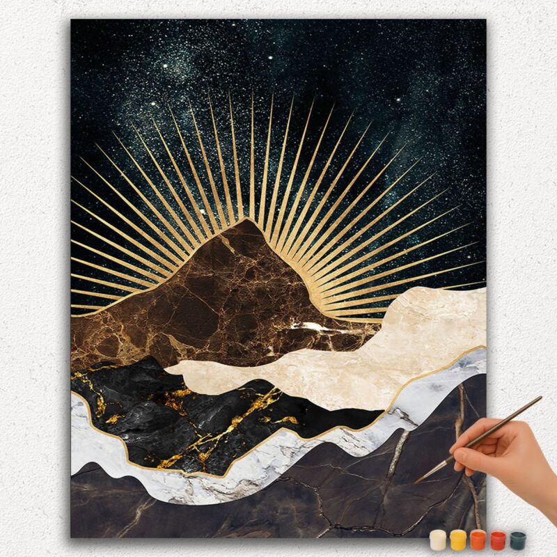 Abstract Sun and Mountains