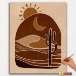 Mountains Sun and Moon Bohemian Art
