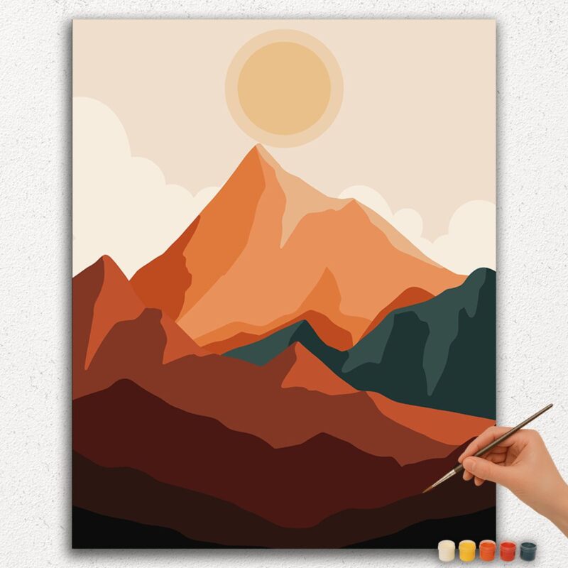 Paint-By-Numbers-DIamond-Painting-Ver-jpgg-291 Mountains and Sun Abstract