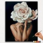 The Flowers and Woman - Paint by numbers