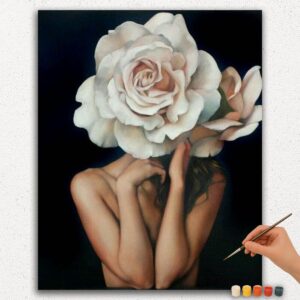 The Flowers and Woman - Paint by numbers