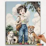 Paint-By-Numbers-DIamond-Painting-Ver-jpgg-57 The Boy and Dogs Anime