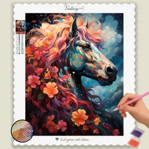Rainbow Horse and Flowers