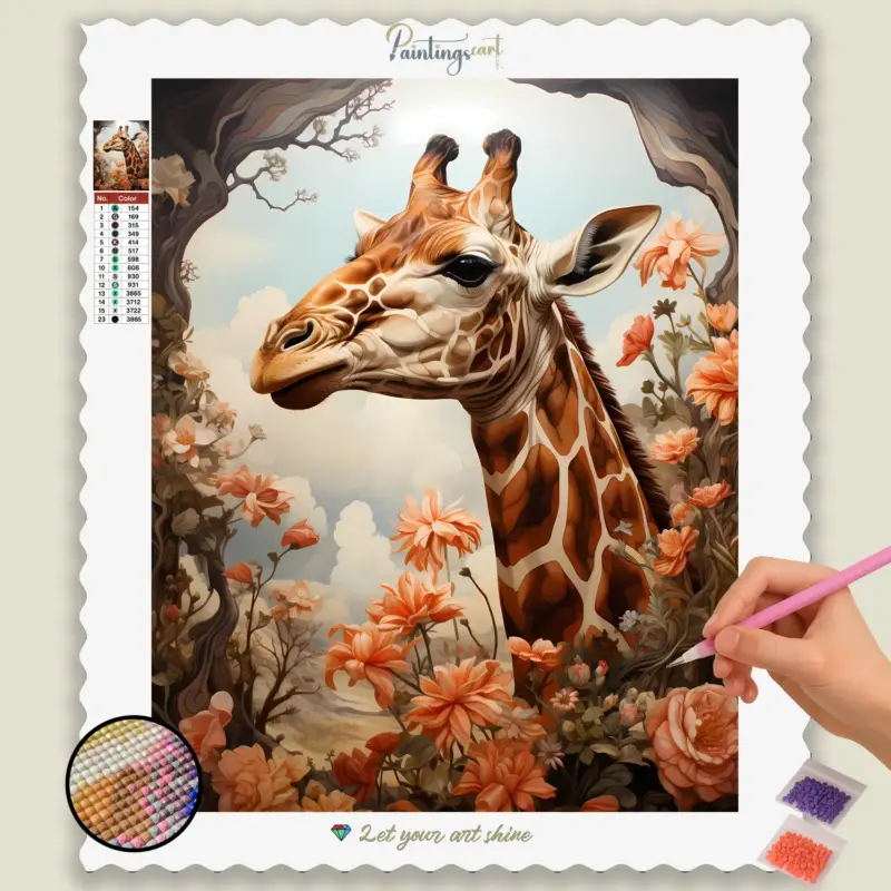 Safari_Spring_493423_base-diamond-painting-paintingscart Safari Spring Giraffe
