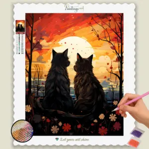 Cats Couple Watching Sun