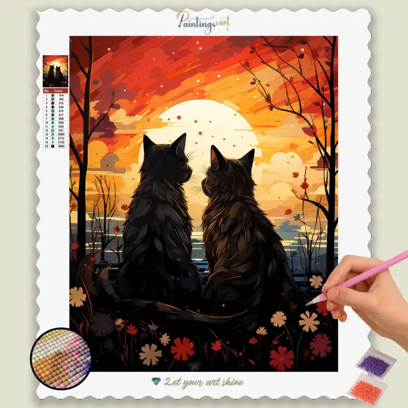 Cats Couple Watching Sun