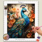 Spring_Origami_463835_base-diamond-painting-paintingscart Colorful Flowers and Peacock