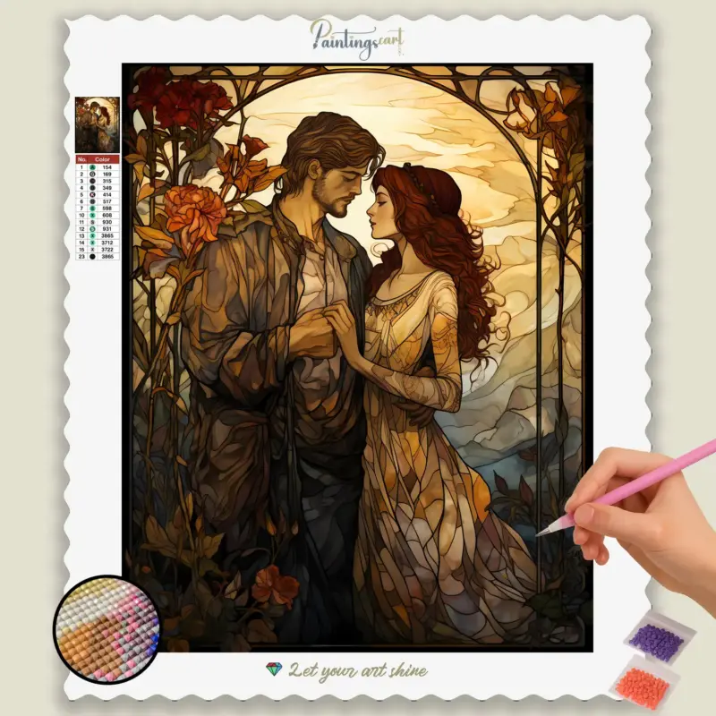 Romantic Couple Stained Glass