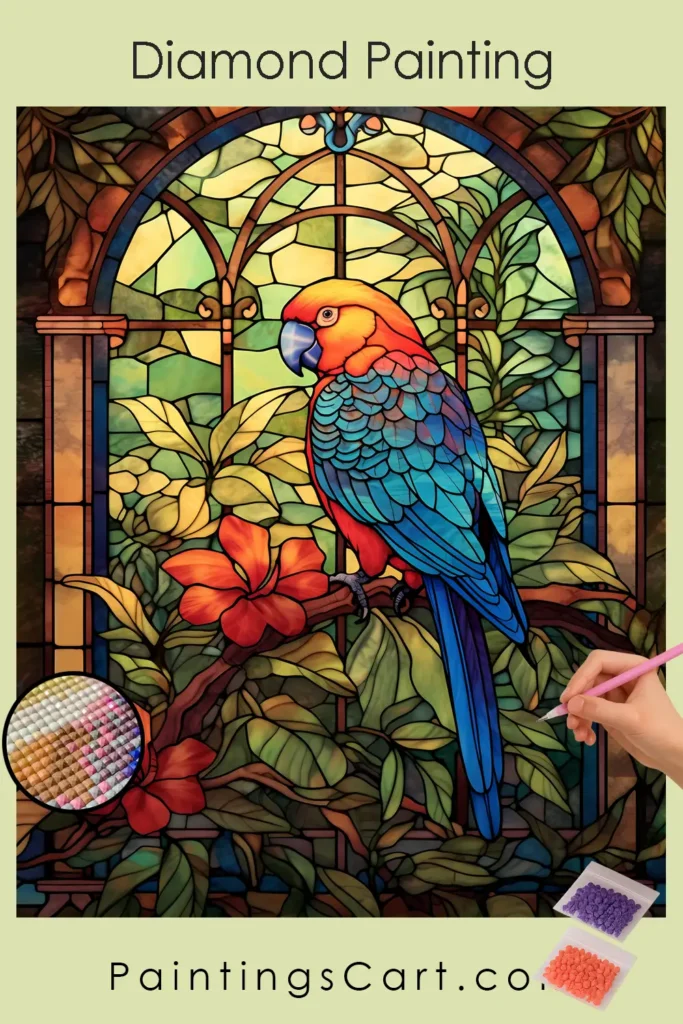 Shy Parrot Stained Glass