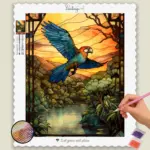 Stained_Glass_Birds_33988_base-diamond-painting-paintingscart Beautiful Parrot Stained Glass