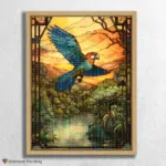 Stained_Glass_Birds_33988_float-diamond-painting-paintingscart Beautiful Parrot Stained Glass