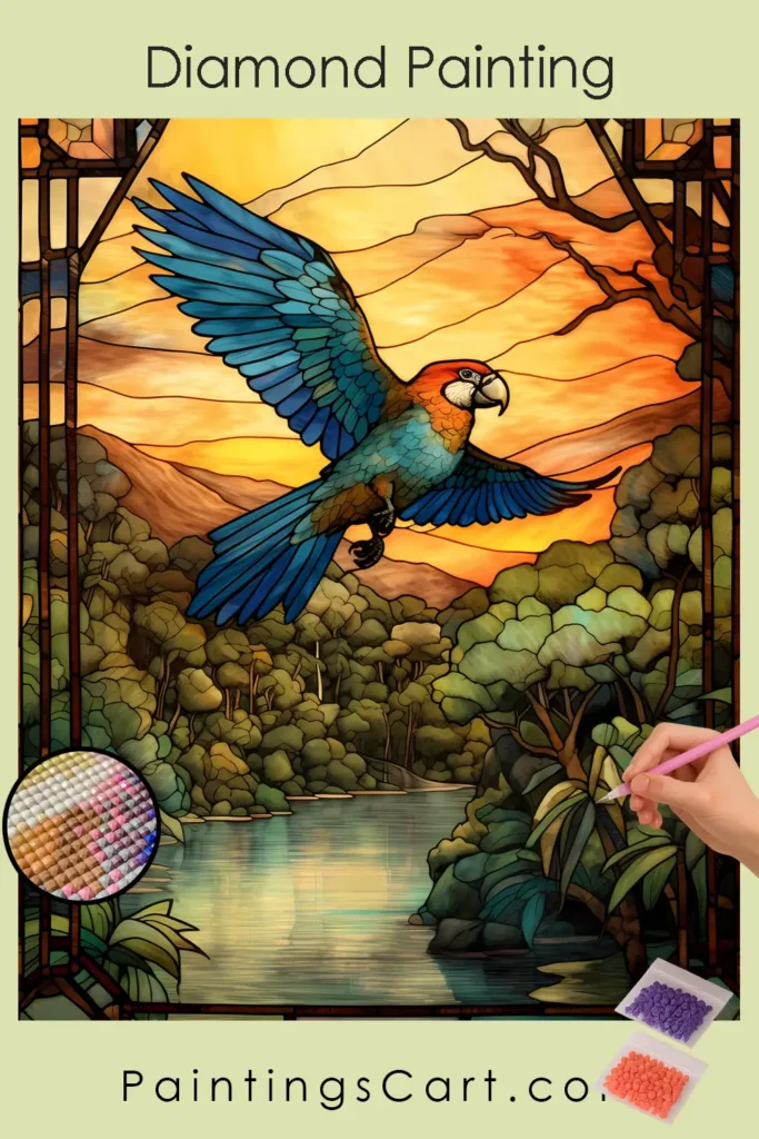 Beautiful Parrot Stained Glass