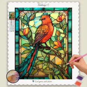 Colorful Sparrow Stained Glass