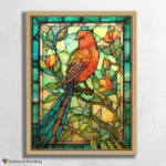 Colorful Sparrow Stained Glass