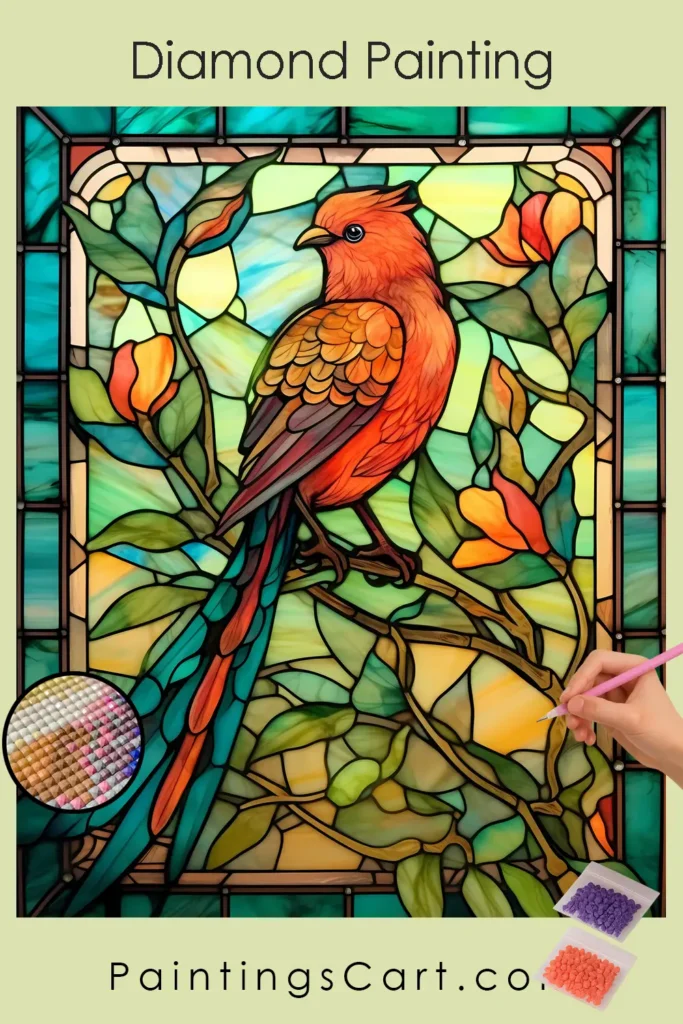 Colorful Sparrow Stained Glass