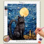 Black Cat and Moon