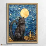 Black Cat and Moon