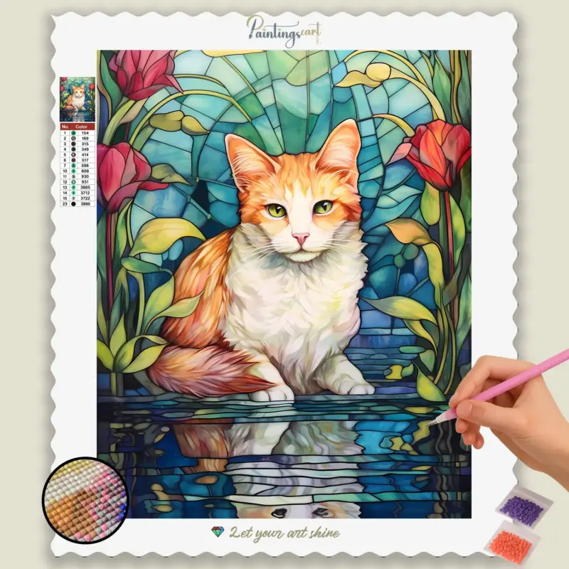 Cute Cat Stained Glass