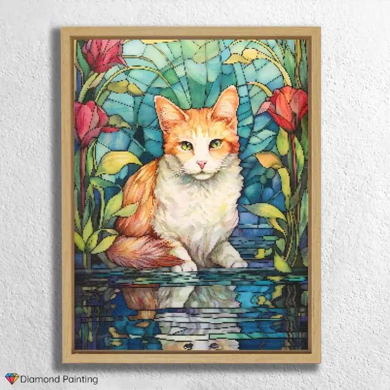 Cute Cat Stained Glass