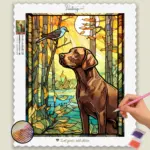 Dog and Bird Stained Glass