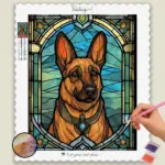 Stained_Glass_Dogs_294104_base-diamond-painting-paintingscart German Shepherds Stained Glass