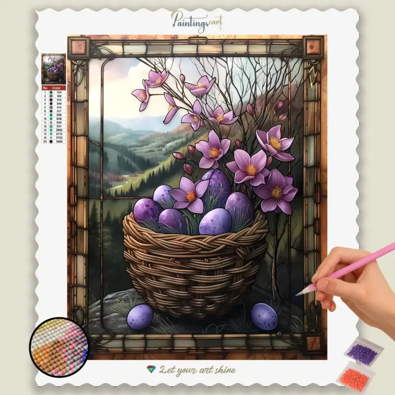 Purple Eggs in a Basket
