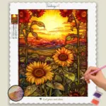 Stained_Glass_Flowers_314229_base-diamond-painting-paintingscart Sunflowers Stained Glass