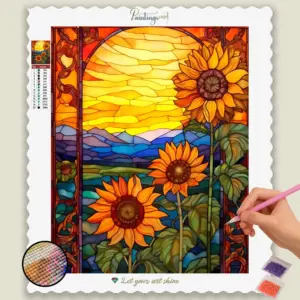 Amazing Sunflowers Stained Glass