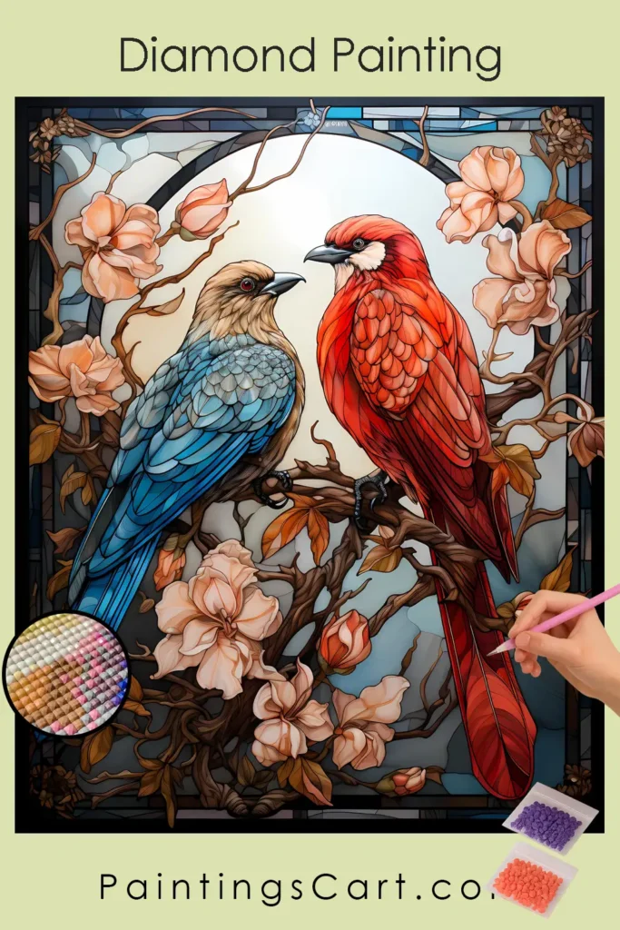 Bird Couple Stained Glass