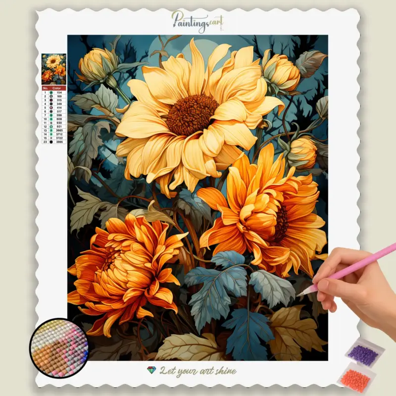 Sunflowers_at_Dusk_354479_base-diamond-painting-paintingscart Sunflowers at Dusk